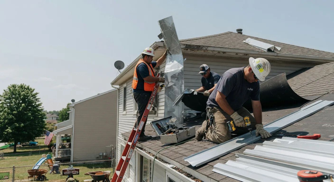 Storm Damage Metal Roof Repair in Harrison City, PA